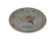 Stupell Industries WRP 244 La Toilette Blue Brown Shells Oval Wall Plaque