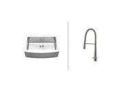 Ruvati RVC2424 Stainless Steel Kitchen Sink and Stainless Steel Faucet Set
