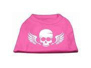 Mirage Pet Products 51 87 LGBPK Skull Wings Screen Print Shirt Bright Pink Lg 14