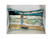 Betsy Drake HJ602 Girl at the Beach Art Only Pillow 15 x22