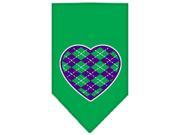 Mirage Pet Products 66 114 SMEG Argyle Heart Purple Screen Print Bandana Emerald Green Small