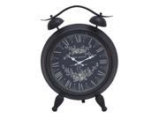Woodland Import 52524 Table Clock with White Intricate Design Roman Numerals