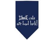Mirage Pet Products 66 90 LGNB Black Cats are Bad Luck Screen Print Bandana Navy Blue large