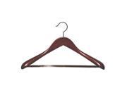 Proman TRB8837 Taurus Wide Shoulder Suit Hanger with PVC Ribbed Bar Mahogany