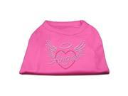 Mirage Pet Products 52 84 LGBPK Angel Heart Rhinestone Dog Shirt Bright Pink Lg 14