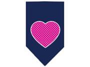 Mirage Pet Products 66 101 LGNB Pink Swiss Dot Heart Screen Print Bandana Navy Blue large