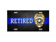 Police Officer Retired With Logo Metal License Plate
