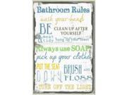 Stupell Industries WRP 1017 Bathroom Typography Rect Wall Plaque