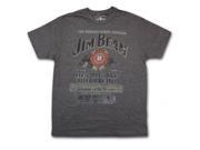 Jim Beam 19291L Distressed Label Charcoal Heather Graphic T Shirt Large