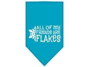 Mirage Pet Products 66 25 18 LGTQ All my friends are Flakes Screen Print Bandana Turquoise Large