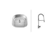 Ruvati RVC2471 Stainless Steel Kitchen Sink and Chrome Faucet Set