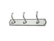 JVJHardware 23613 Mud Room Accessories 15 in. Roped Triple Rail Hook Satin Nickel