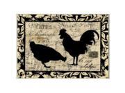 Stupell Industries KWP 957 Black Roosters Creme Background Rect Wall Plaque