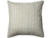 18 In. X 18 In. Cream Decorative Pillow Sweater Fabric Matching Inner Lining