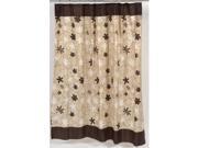 Carnation Home Fashions FSC TAN Tannenbaum Fabric Shower Curtain