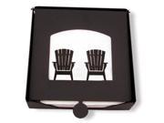 Village Wrought Iron NH B 119 2 Piece Napkin Holder with Adirondack Chairs