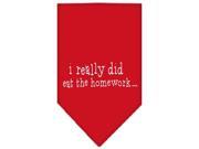 Mirage Pet Products 66 92 SMRD I really did eat the Homework Screen Print Bandana Red Small