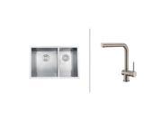 Ruvati RVC2345 Stainless Steel Kitchen Sink and Stainless Steel Faucet Set