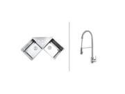 Ruvati RVC2566 Stainless Steel Kitchen Sink and Chrome Faucet Set