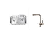 Ruvati RVC2515 Stainless Steel Kitchen Sink and Stainless Steel Faucet Set