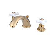 Kingston Brass KB962PX Two Handle 4 in. to 8 in. Mini Widespread Lavatory Faucet with Retail Pop up