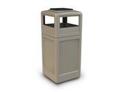 Commercial Zone Products 73300299 42 gallon Square Waste Container with Ashtray Dome Lid Beige