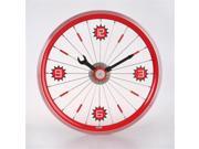 Maples Clock LFT 16 RD 16 in. Aluminum Bicycle Wheel Wall Clock Red