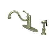Kingston Brass KB1578BLBS Single Handle Kitchen Faucet With Brass Sprayer