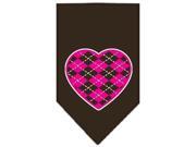 Mirage Pet Products 66 113 SMCO Argyle Heart Pink Screen Print Bandana Cocoa Small