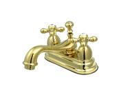Kingston Brass KS3602AX Two Handle 4 in. Centerset Lavatory Faucet with Brass Pop up
