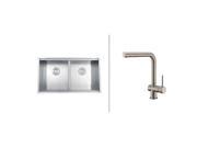 Ruvati RVC2385 Stainless Steel Kitchen Sink and Stainless Steel Faucet Set