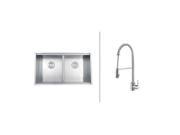 Ruvati RVC2386 Stainless Steel Kitchen Sink and Chrome Faucet Set