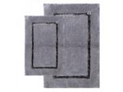 Chesapeake Merchandising 35203 2 Piece Greenville Bath Rug Set 21 in. x 34 in. and 17 in. x 24 in. Pewter color