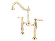 Kingston Brass Victorian Two Handle Vessel Sink Faucet KS1072TL Polished Brass