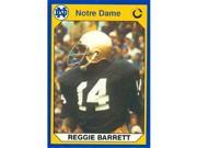 Autograph Warehouse 91271 Reggie Barnett Football Card Notre Dame 1990 Collegiate Collection No. 3