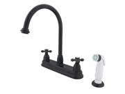 Kingston Brass KB3755AX Two Handle 8 in. Kitchen Faucet with Non Metallic Sprayer