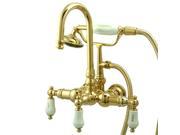 Kingston Brass Cc9T2 Clawfoot Tub Filler With Hand Shower Polished Brass Finish