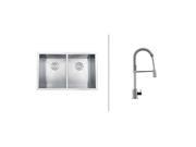 Ruvati RVC2331 Stainless Steel Kitchen Sink and Chrome Faucet Set