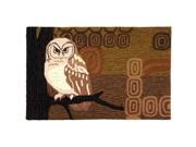 Home Fires PY PB045 22 in. x 34 in. Accents Retro Owls Indoor Rugg Brown