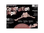 Wausau Papers 20703 Astrobrights Construction Paper 72 lb. 12 x 18 Grizzly Brown 50 Sheets Pack
