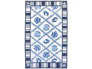 Home Fires AR HF034E 5 ft. x 7 ft. Navy Indoor Hand Hooked Area Rug Blue