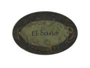 Stupell Industries WRP 212eb El Bano Black Green Floral Oval Wall Plaque