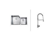 Ruvati RVC2351 Stainless Steel Kitchen Sink and Chrome Faucet Set