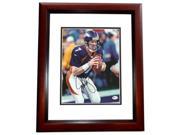 Real Deal Memorabilia JE8x10BlueMF John Elway Autographed Denver Broncos 8x10 Action Photo MAHOGANY CUSTOM FRAME Super Bowl XXXII