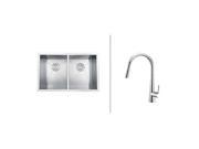 Ruvati RVC2332 Stainless Steel Kitchen Sink and Chrome Faucet Set