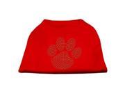 Mirage Pet Products 52 57 XSRD Gold Paw Rhinestud Shirt Red XS 8