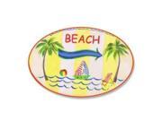 Stupell Industries cwp 503 Beach with Arrow Oval Wall Plaque