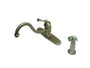 Kingston Brass KB3577BL Single Handle 8 in. Kitchen Faucet with Non Metallic Sprayer