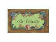 Stupell Industries WRP 811 La Toilette Tan Green Shell Rect Wall Plaque