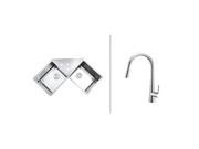 Ruvati RVC2562 Stainless Steel Kitchen Sink and Chrome Faucet Set